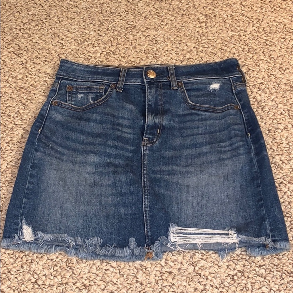 American Eagle Distressed Jean Skirt